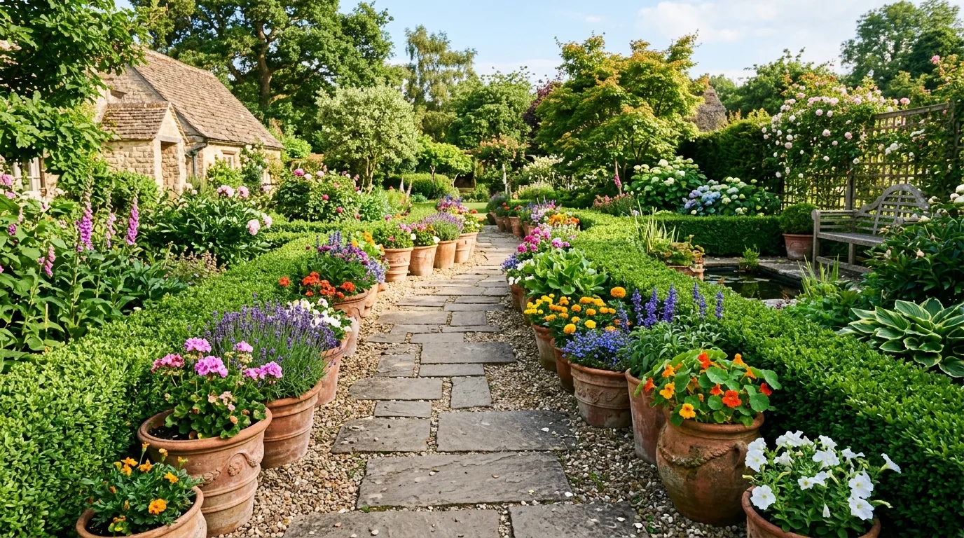 Formal Symmetrical Pot Arrangement